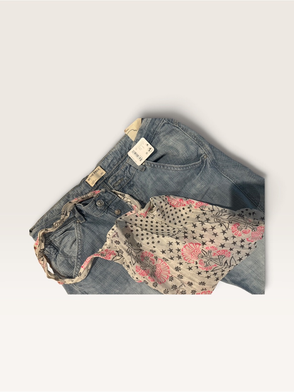 We The Free Highland Low Rise Bowed Jeans Size 30 NWT Free People
